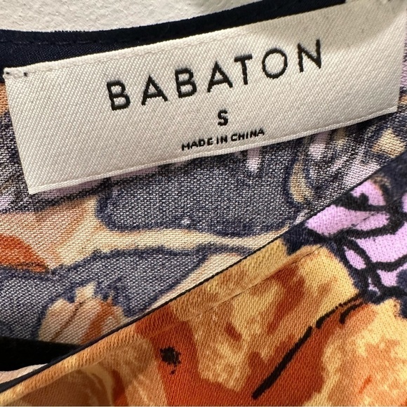 Aritzia Babaton Orange and Purple Floral Sleeveless Blouse - Picture 3 of 8